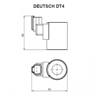 Coil 12VDC 36W fi19 h = 63mm with a diode